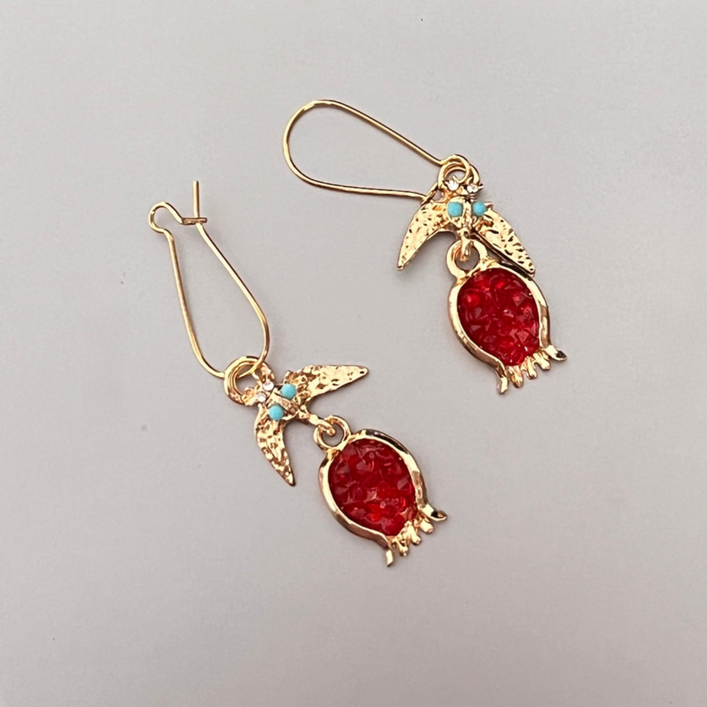 Pommelette Ruby Drop Earrings JLT11577 Just Lil Things