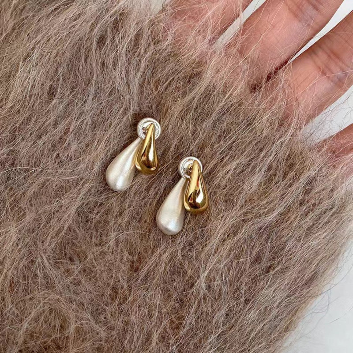 Dual Water Droplets Pin Earrings JLT12847 Just Lil Things
