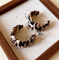 Leopard Print Chunky Hoop Earrings | Trendy Animal Print Statement Earrings for Women TASARA
