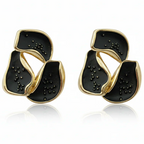 Modern Black & Gold Sculptural Earrings TASARA