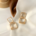 Clean Girl Aesthetic: Clear Crystal & Gold Drop Earrings TASARA