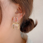 Clean Girl Aesthetic: Clear Crystal & Gold Drop Earrings TASARA