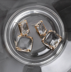 Clean Girl Aesthetic: Clear Crystal & Gold Drop Earrings TASARA