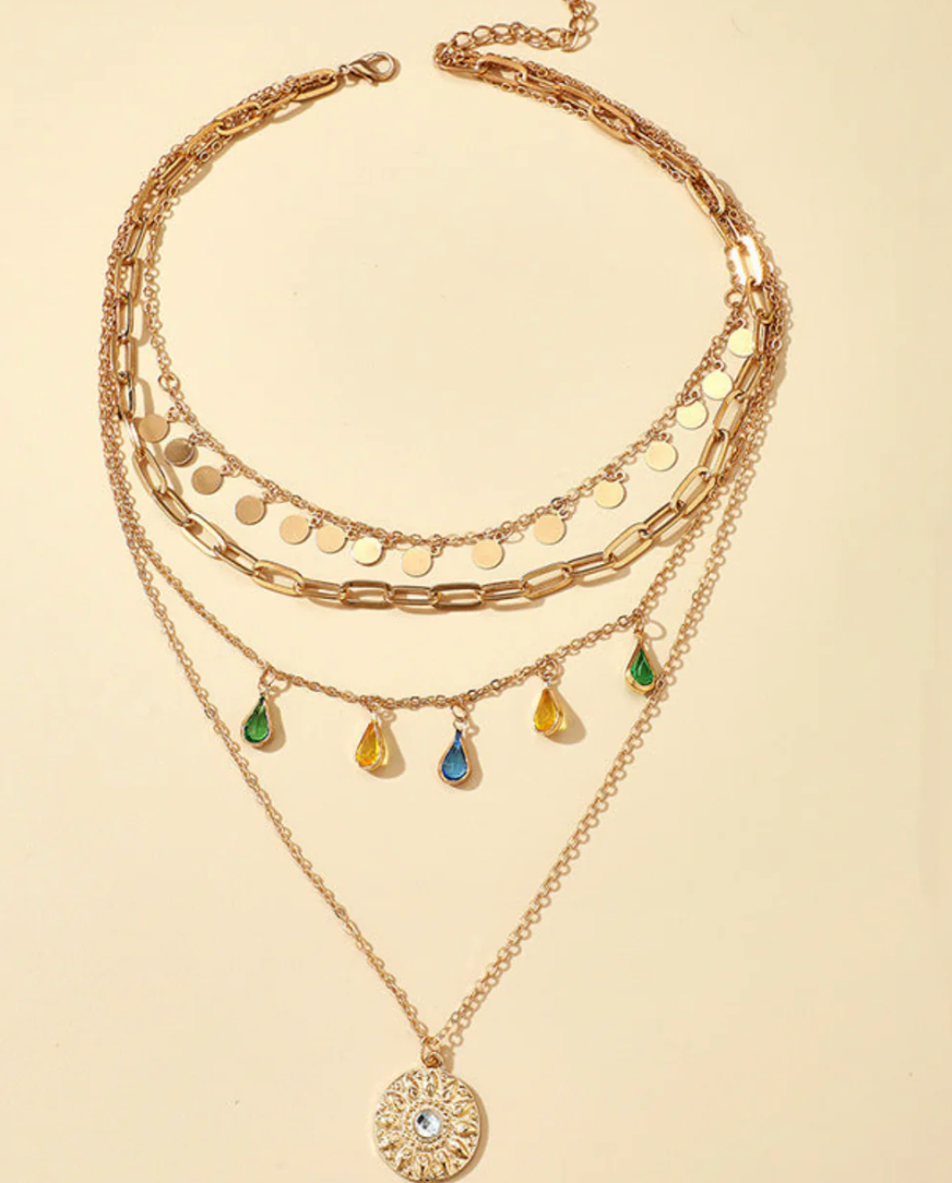 Stunning Gold Layered Necklace for Women | Boho Multi-Chain Jewellery TASARA