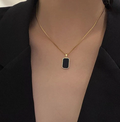 Minimalist Black & Gold Pendant Necklace | Trendy Aesthetic Chain TASARA