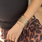 Trending Gold Stackable Bangles | 6-Piece Adjustable Cuff Set TASARA
