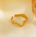 Trending Adjustable Gold Wave Ring | Minimalist Open Finger Ring TASARA