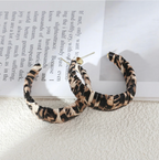 Leopard Print Chunky Hoop Earrings | Trendy Animal Print Statement Earrings for Women TASARA