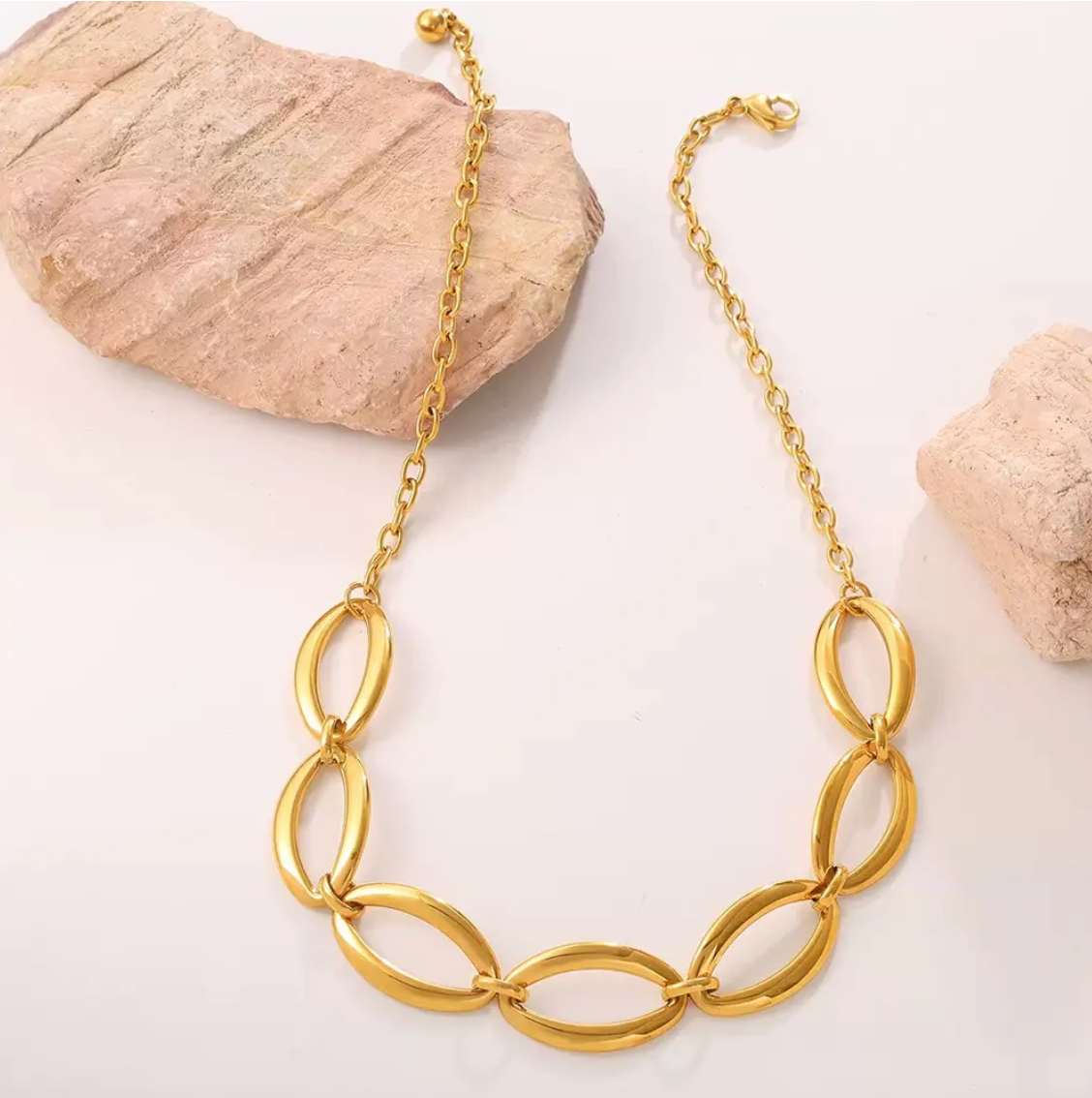 Chunky Gold Link Necklace | Minimalist Statement Chain Necklace | Trendy Gold Jewelry for Women TASARA