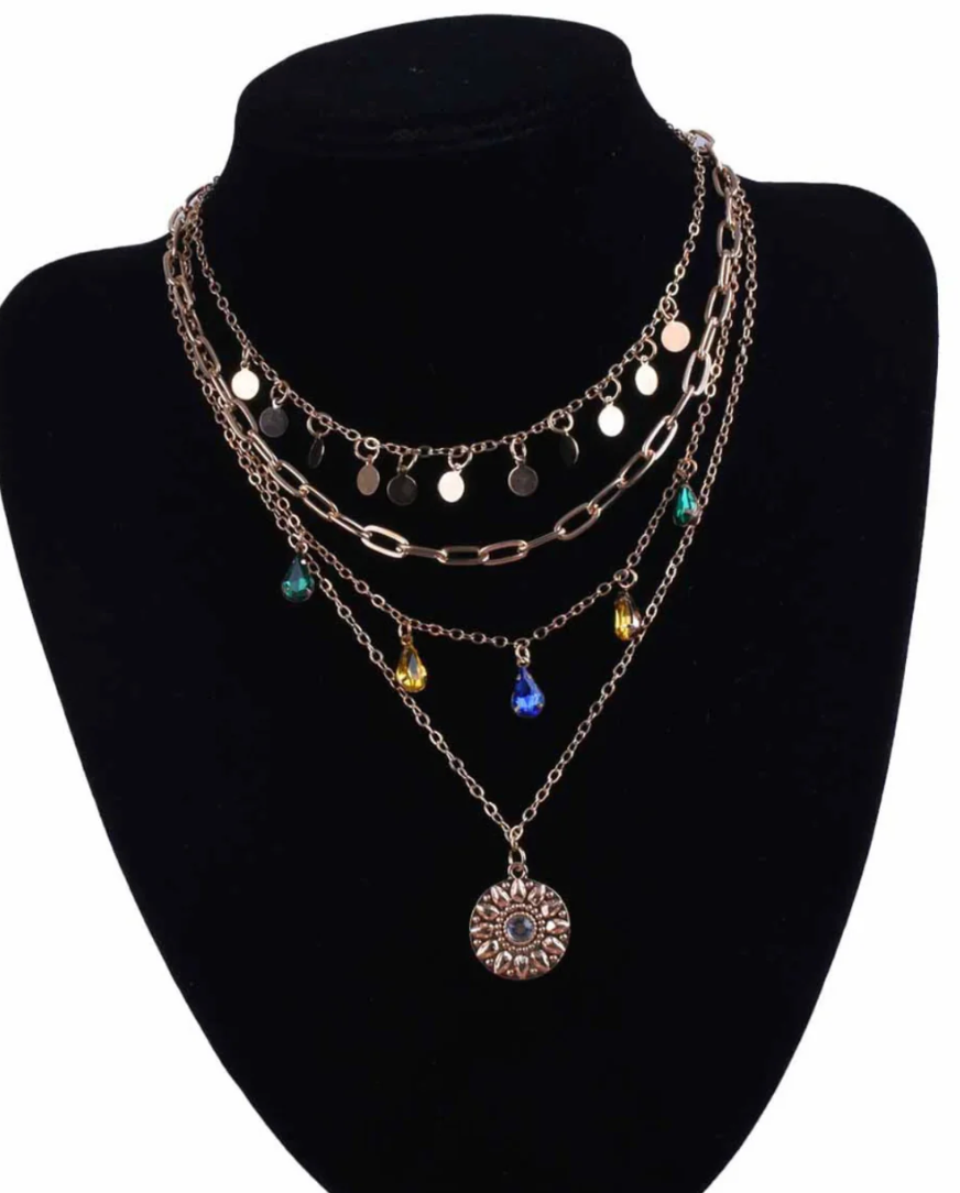 Stunning Gold Layered Necklace for Women | Boho Multi-Chain Jewellery TASARA