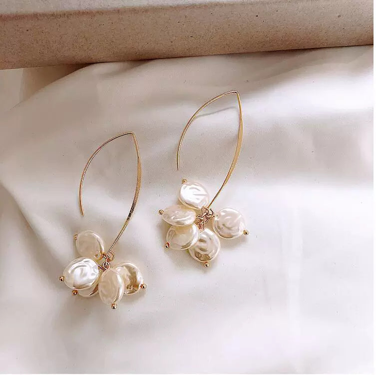 Multiple Hoop white pearl Earrings JLT11104 Just Lil Things