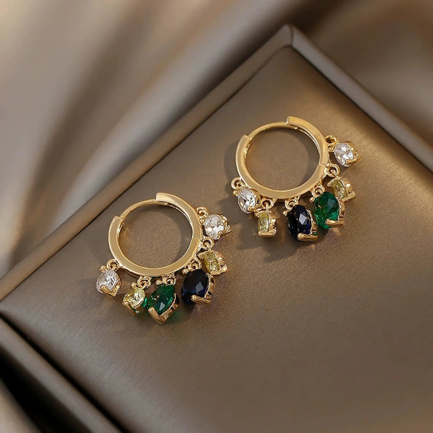 Multicolour Gemstone Hoop Earrings JLT11533 Just Lil Things