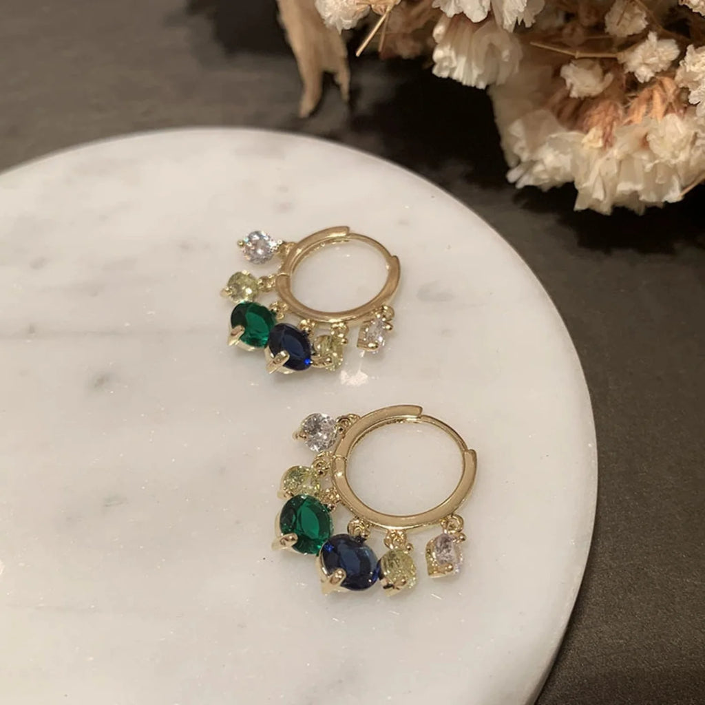 Multicolour Gemstone Hoop Earrings JLT11533 Just Lil Things
