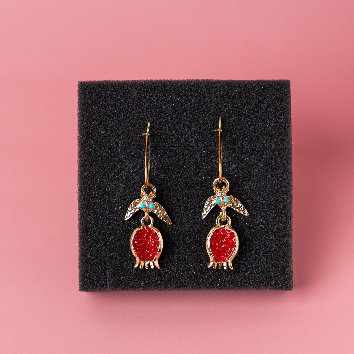 Pommelette Ruby Drop Earrings JLT11577 Just Lil Things