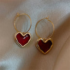 Mystical Red Heart Hoop Earrings JLT11627 Just Lil Things