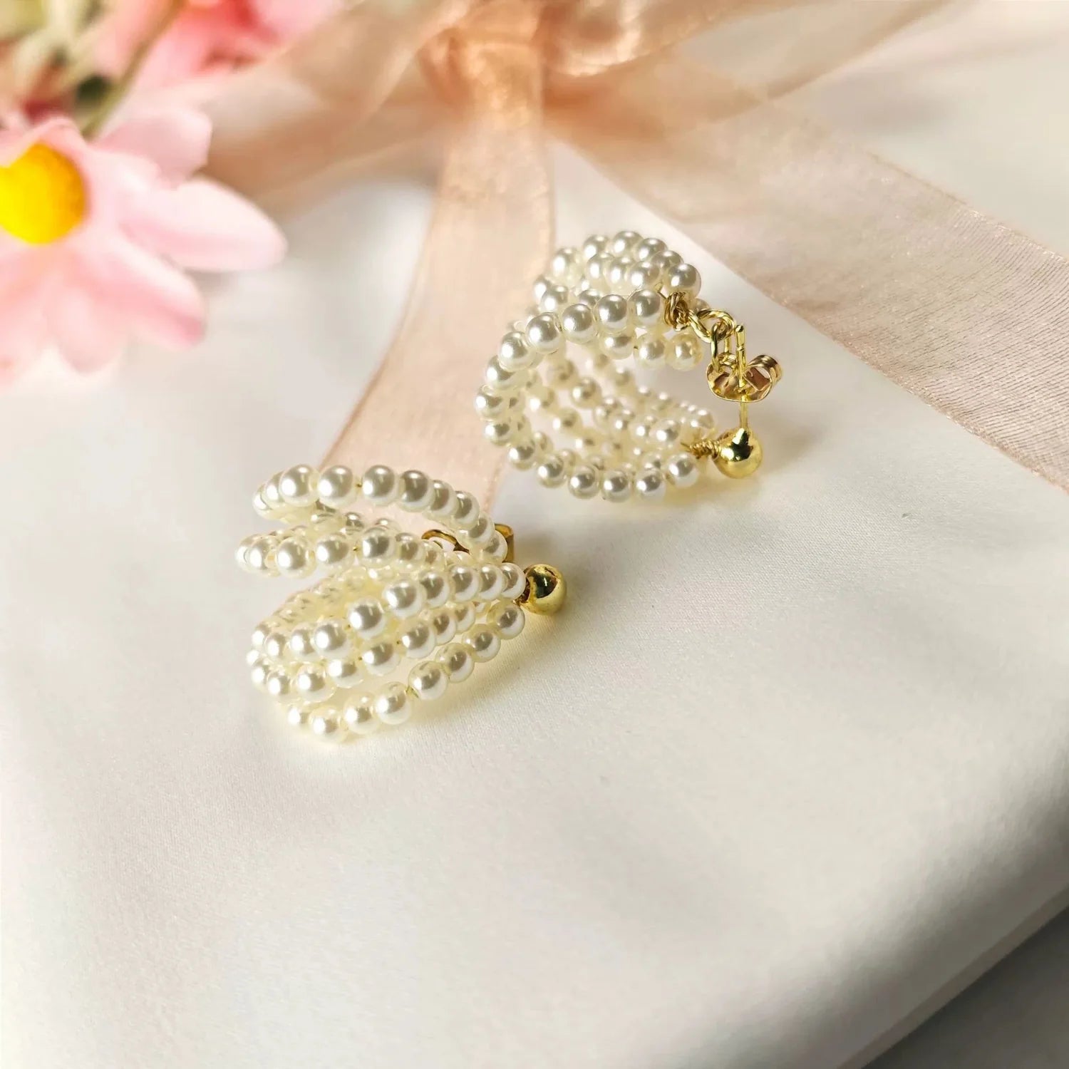 Statement Clustered Pearl Earrings JLT11768 Just Lil Things