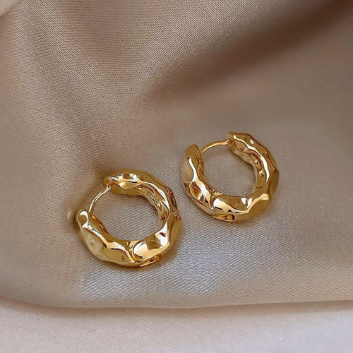 Gold Pop Hoop Earrings JLT11972 Just Lil Things